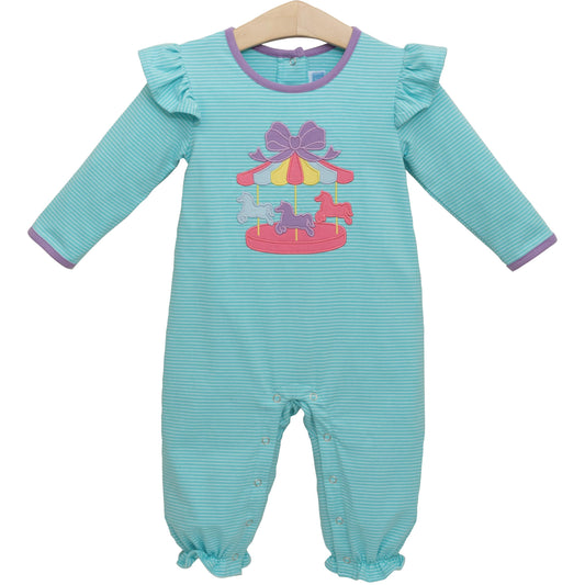 Carousel Long Sleeve Baby Girl Romper