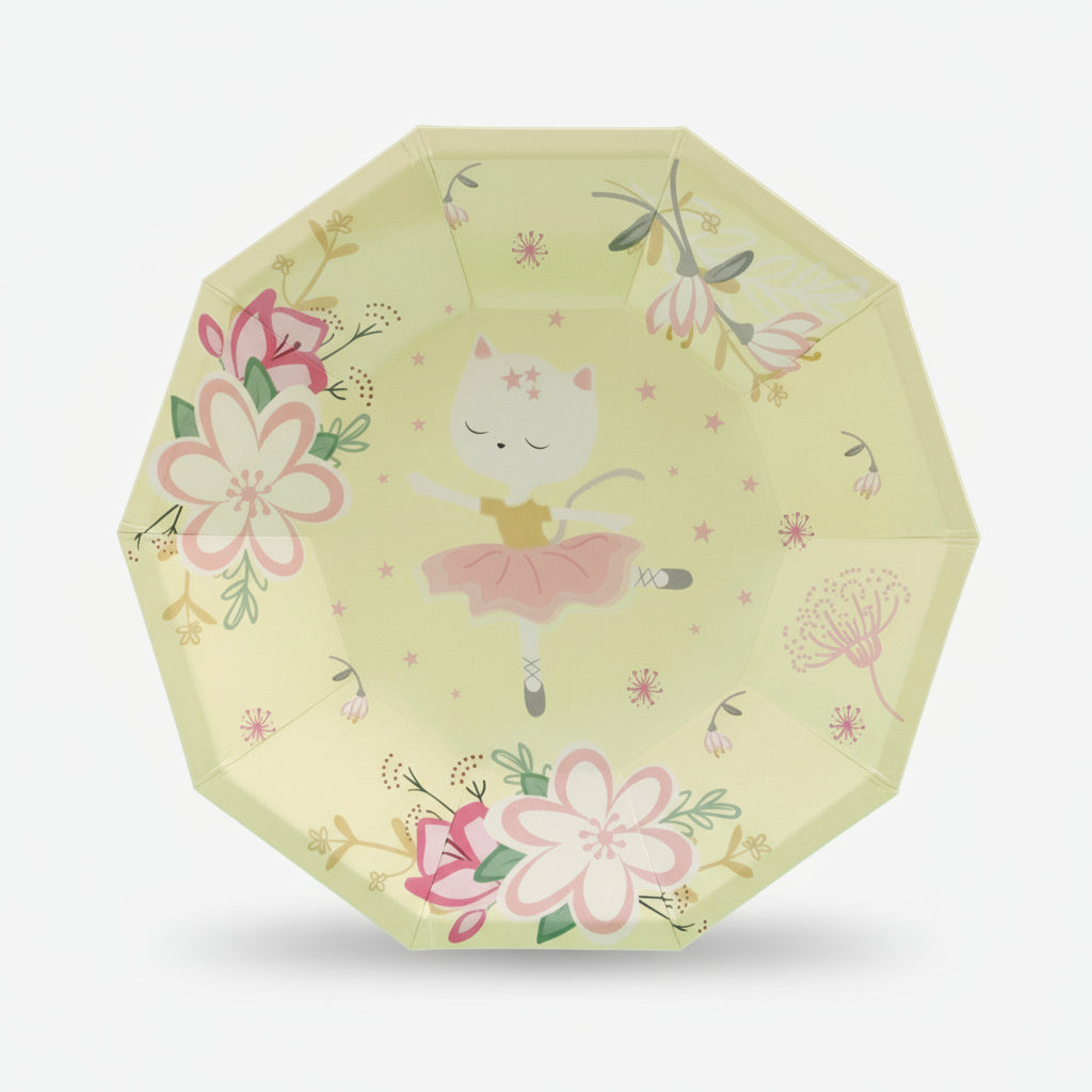 Ballerina Cat Birthday Party Supplies Kit – Girls Party | Plates, Cups, Napkins | Party in a Box