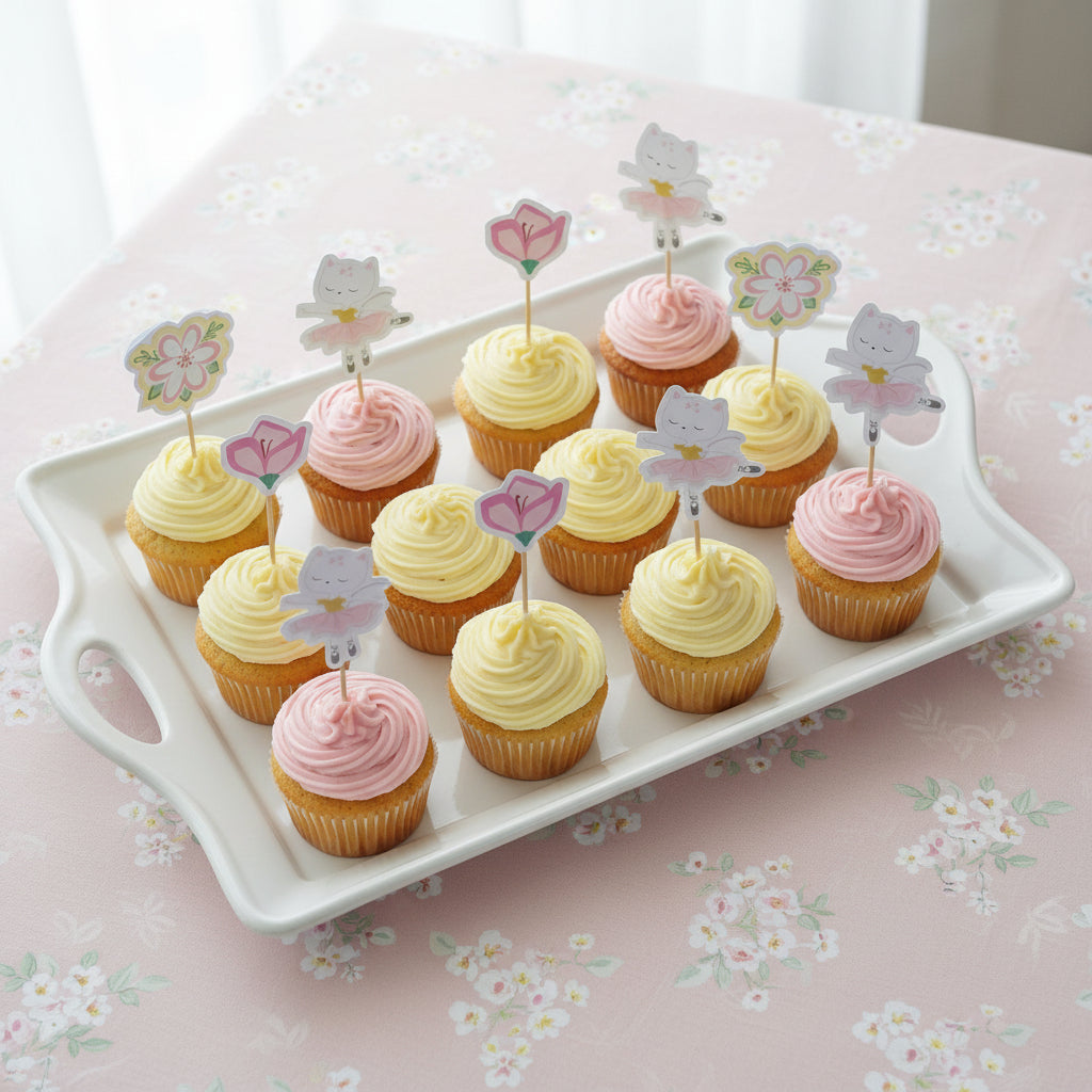 Cat Ballerina Toppers (Set of 12)