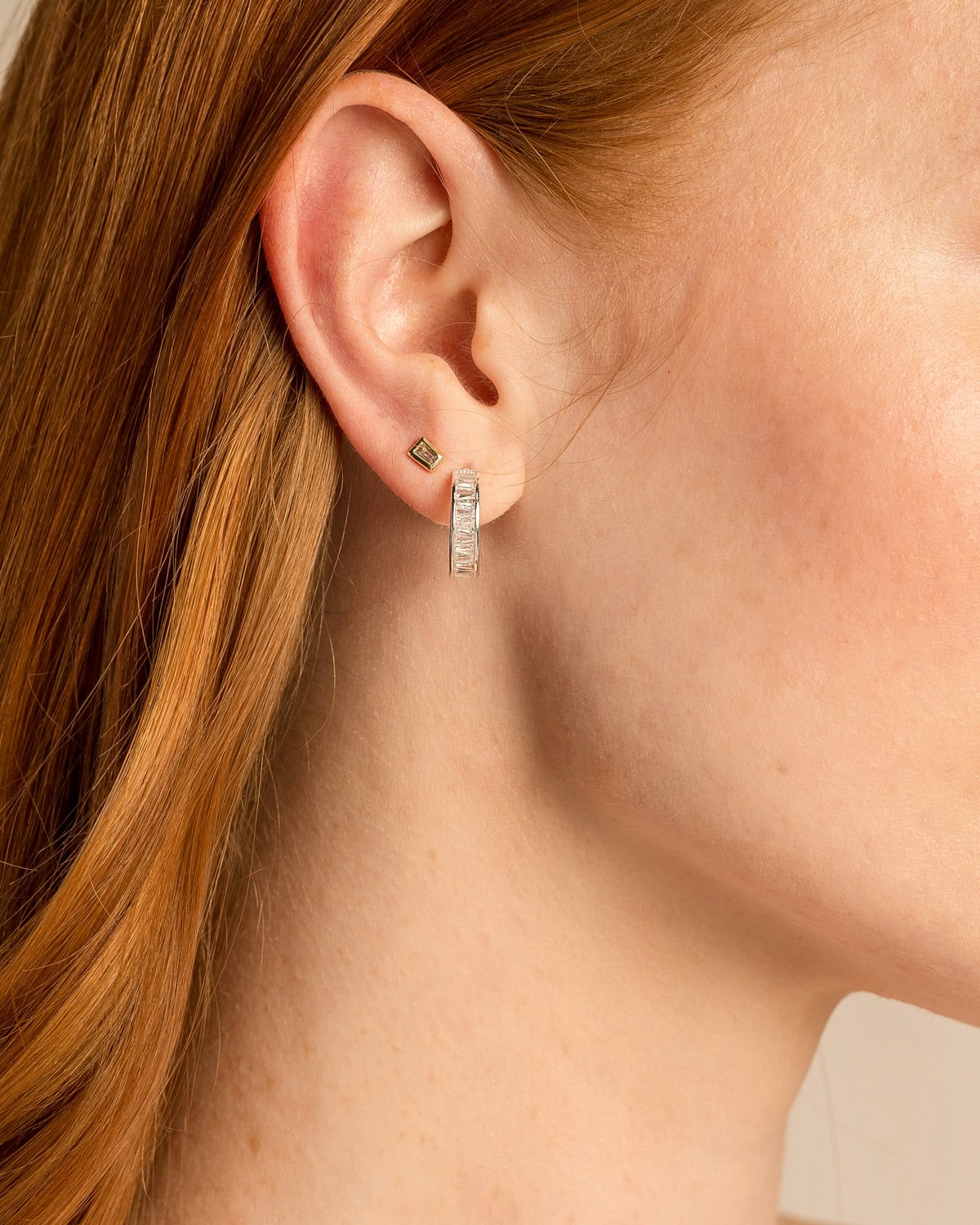 Beautifully Broken Baguette Stud Earrings