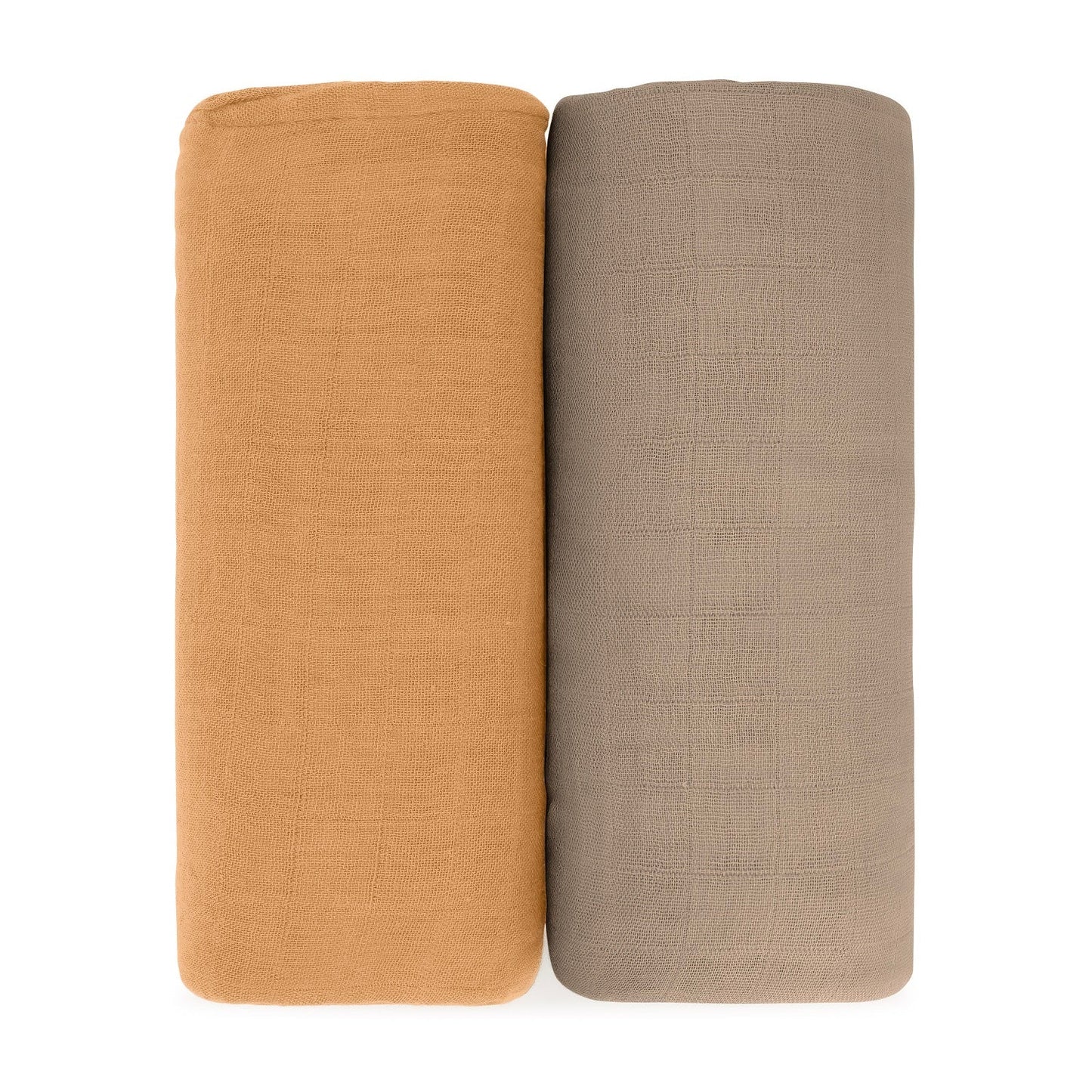 Muslin Swaddle Blanket in Cedar & Caramel, 2 Pack