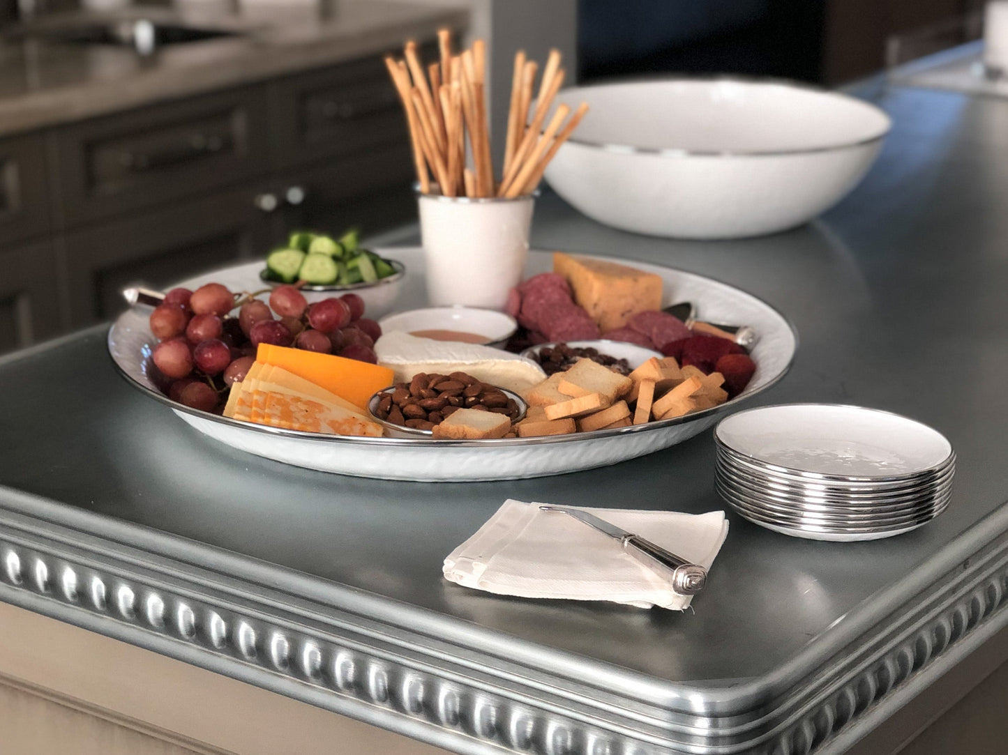 White Solid Large Tray