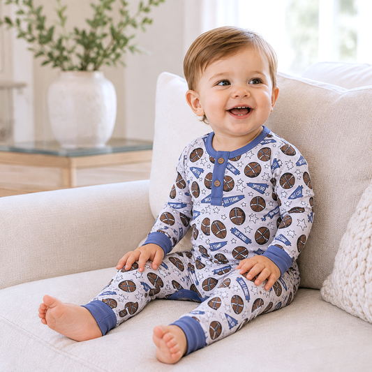 Football Baby Romper – Bamboo Soft, Sporty & Snuggle-Ready