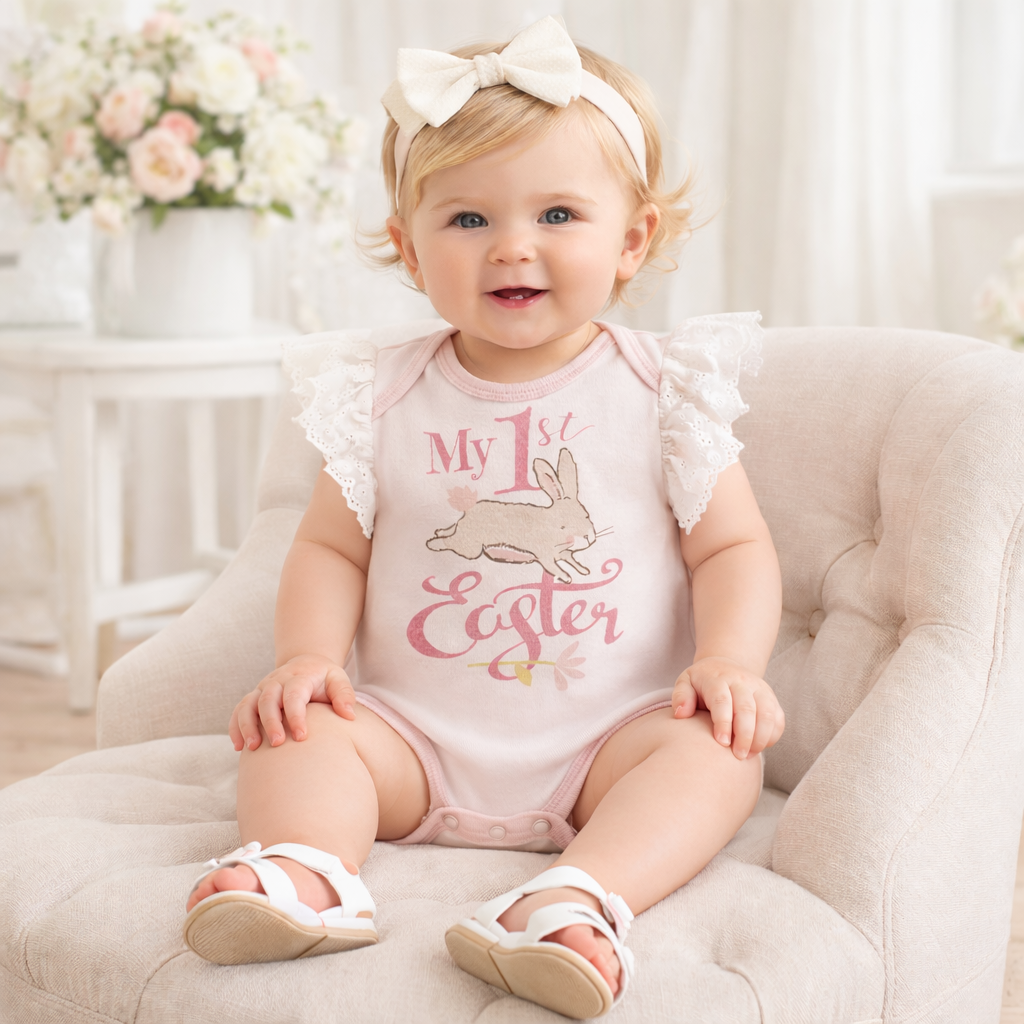Baby Girl's "My 1st Easter" Cotton Bodysuit
