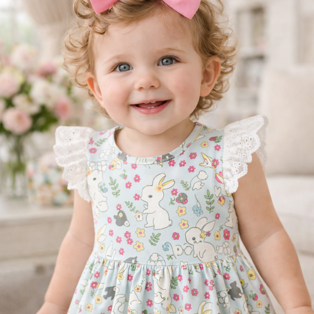Girl's Cottontail Garden Bamboo Dress