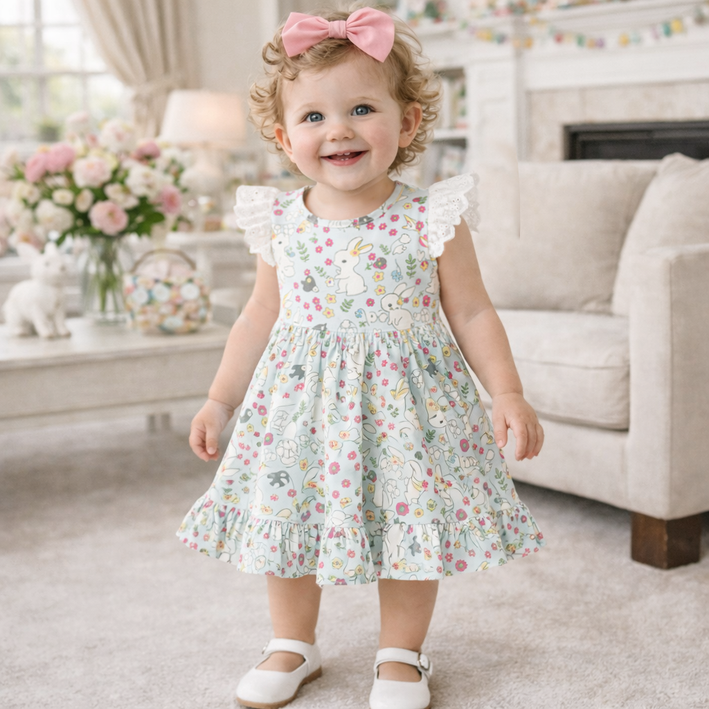 Girl's Cottontail Garden Bamboo Dress