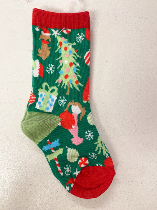 Jane Marie Kids Grinch-Inspired Christmas Crew Socks