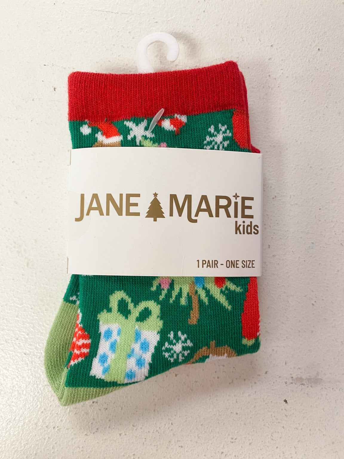 Jane Marie Kids Grinch-Inspired Christmas Crew Socks