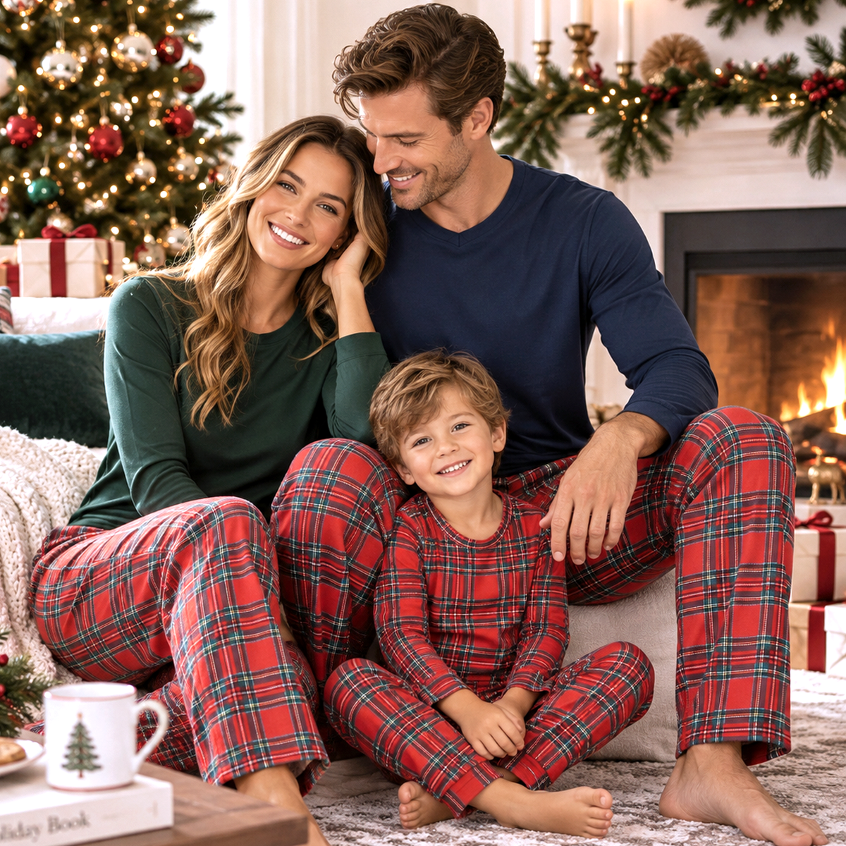 Christmas Tartan Plaid Family Matching Soft Bamboo Pajamas