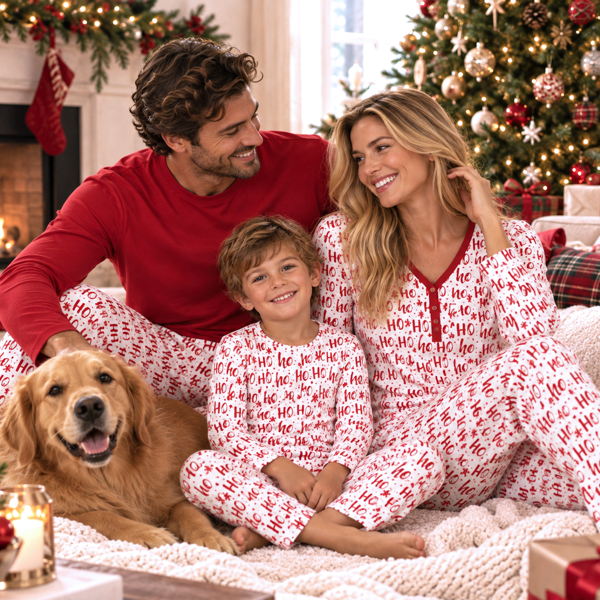 Christmas Ho-Ho-Ho Family Matching Ultra-Soft Bamboo Pajamas