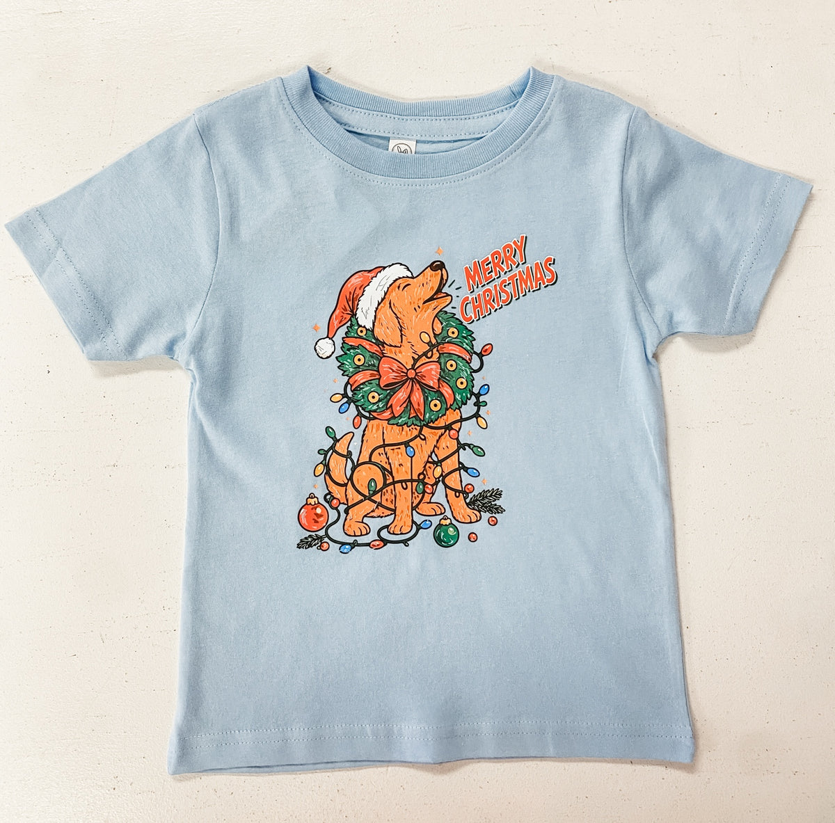 Boys Blue Christmas Dog T-Shirt – Merry Christmas Holiday Tee