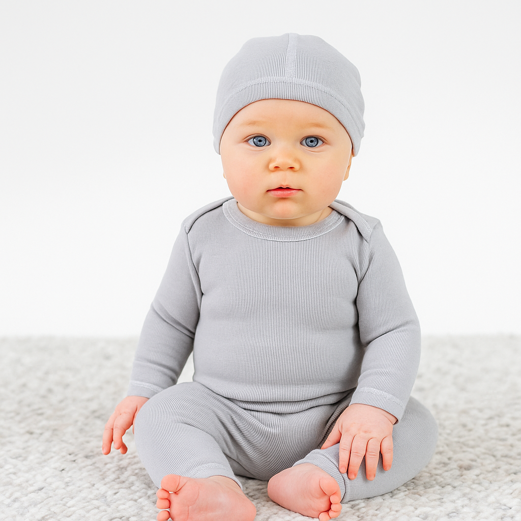 Rib Beanie, Lap Tee and Legging Set