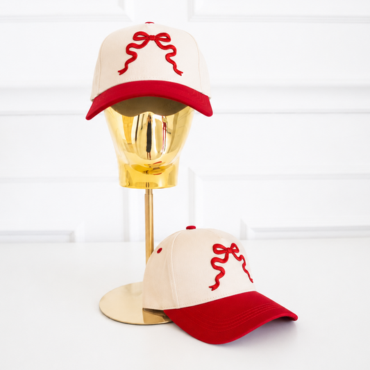 Red Wavy Bow - Baseball Cap