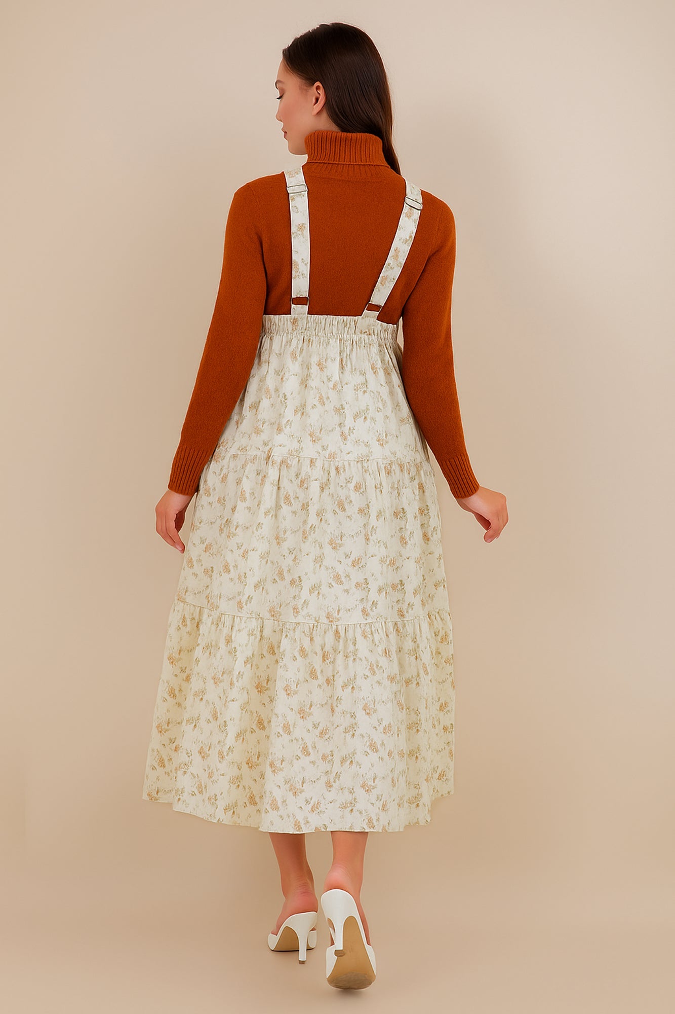 Shay Overall Dress in Ivory Floral - Kids