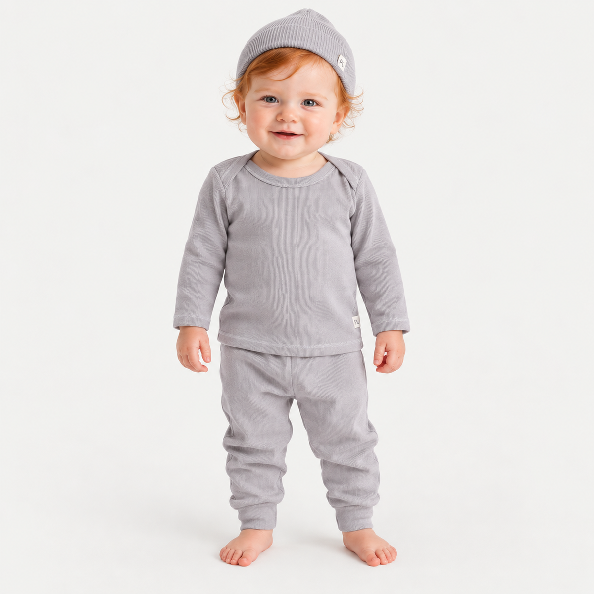 Rib Beanie, Lap Tee and Legging Set