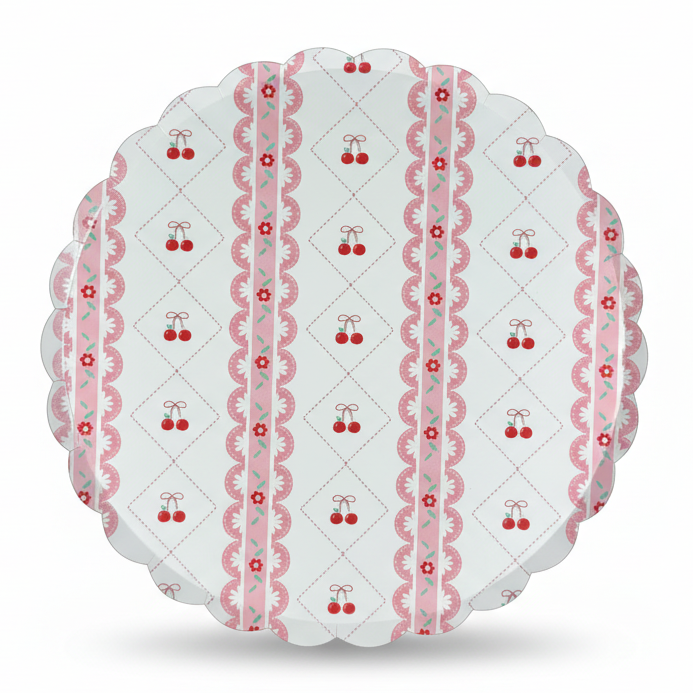 Pink Bow Coquette Large Plates 10" (8 pack)