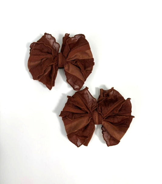Ruffle Clip | Chestnut