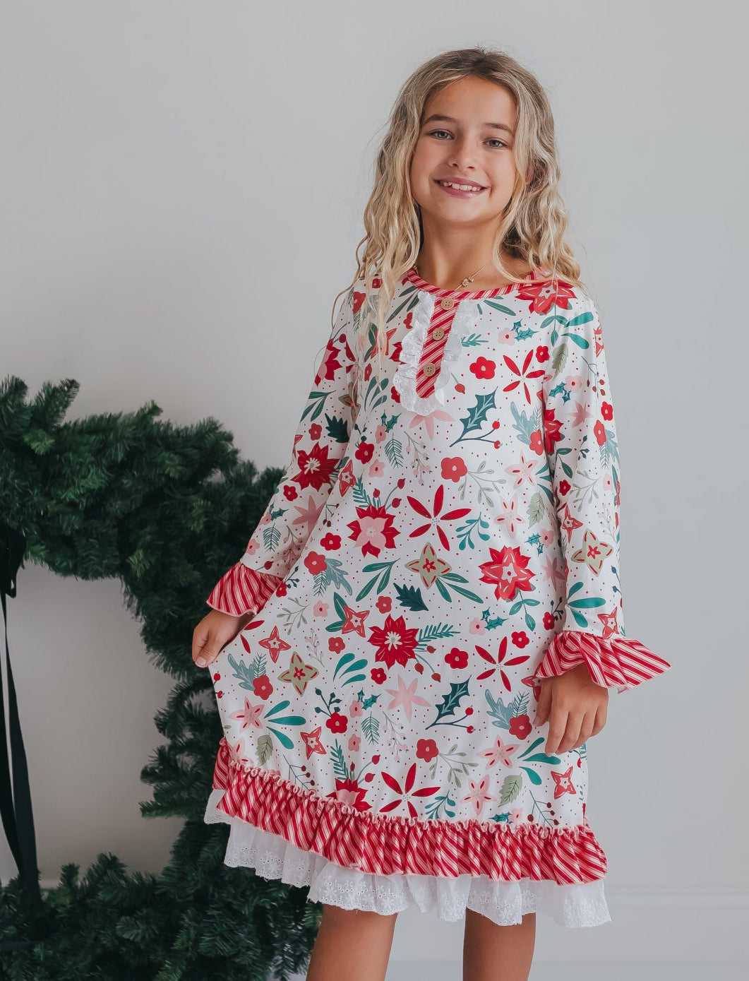 Christmas Flower Lounge Gown