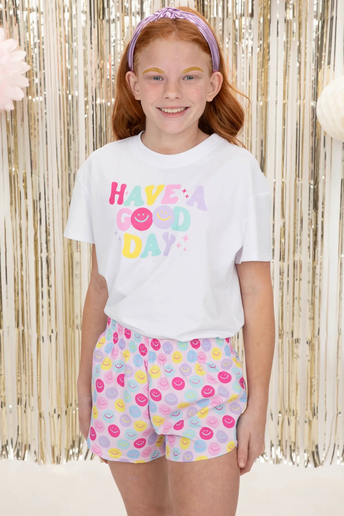 Have a Good Day Screen Print on White Boxy T