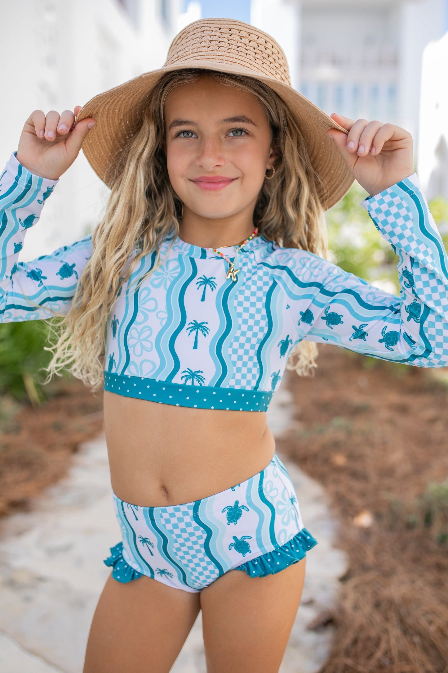 Cleo Teal Turtle Swimsuit