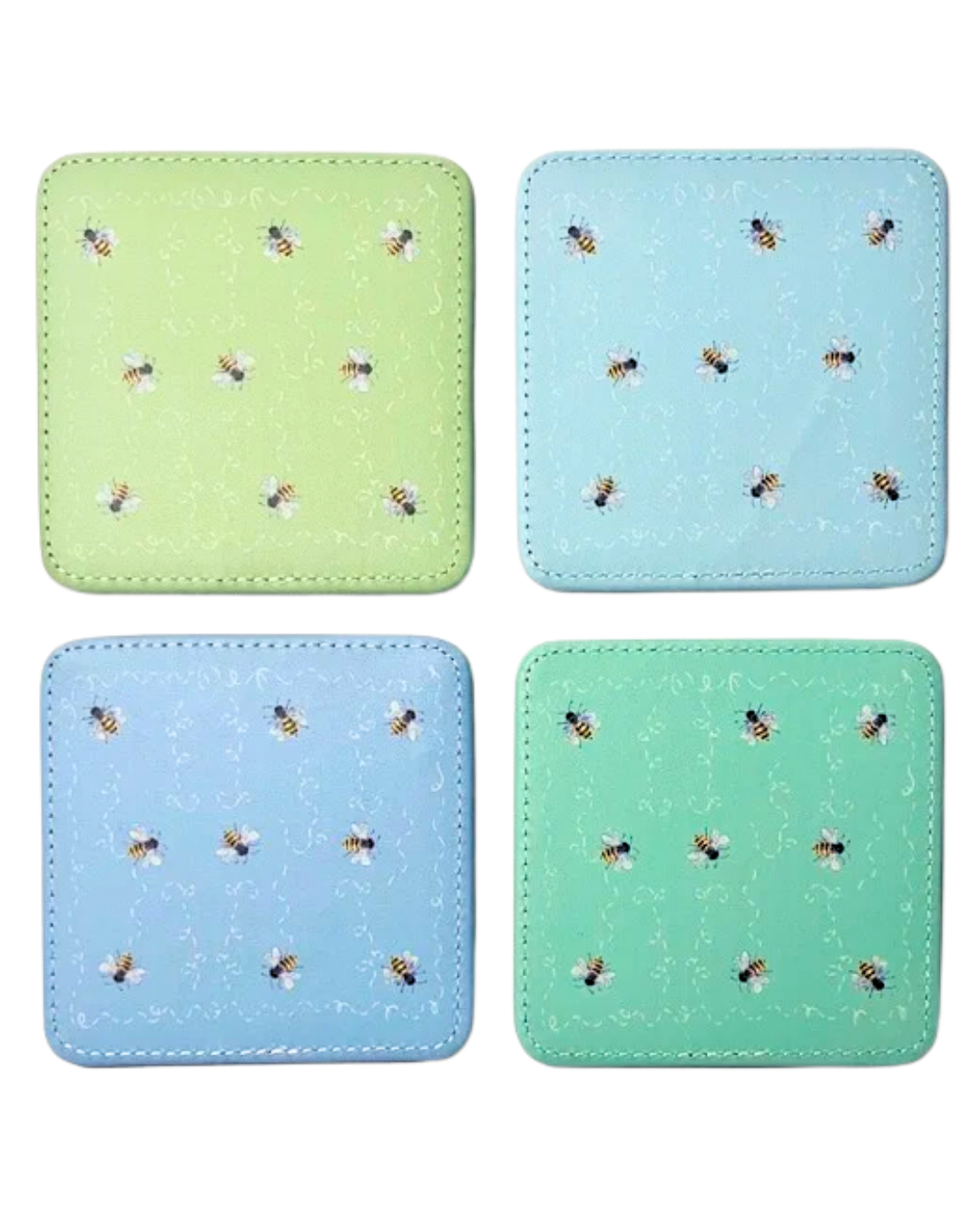 Bee Happy Coasters, Set of 4