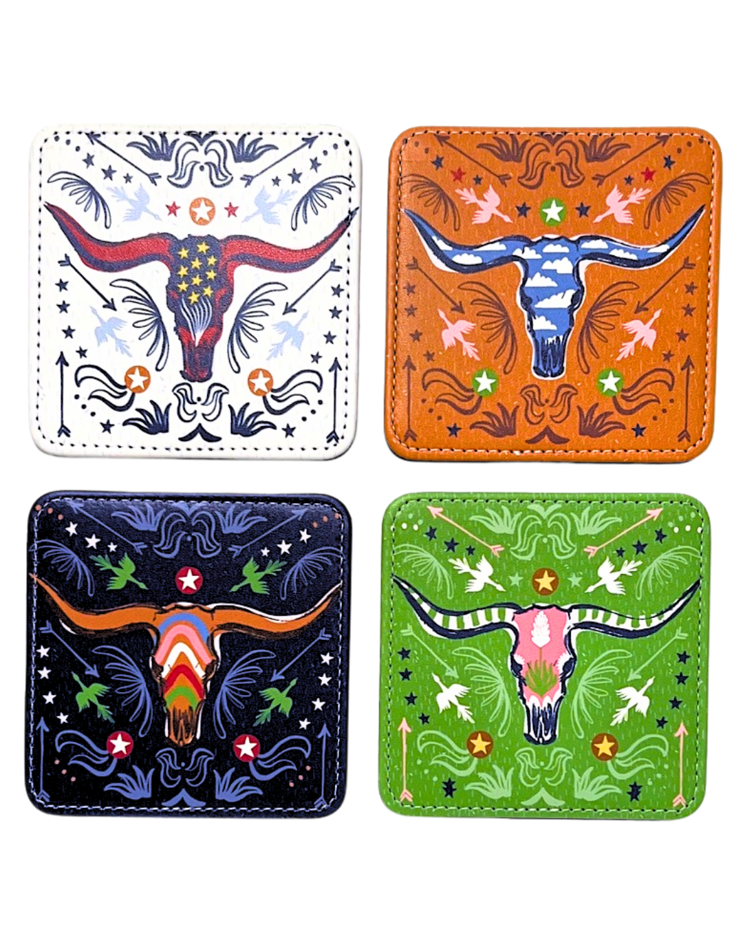 Longhorn Coasters, Set of 4