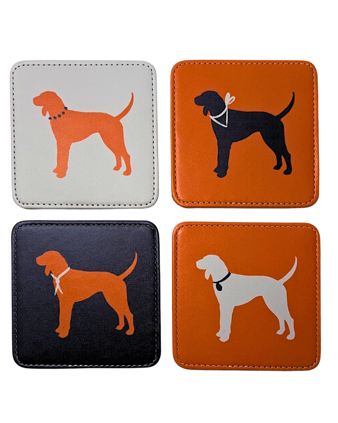 Spirit Dog in Orange Coasters, Set of 4