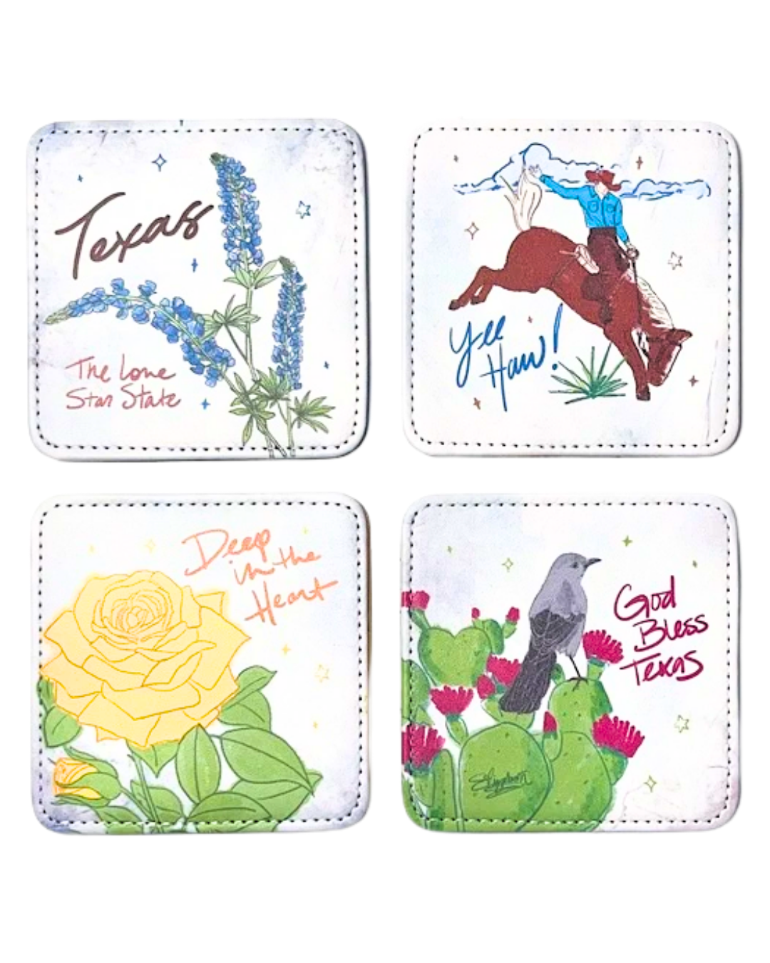 Texas Love Coasters, Set of 4
