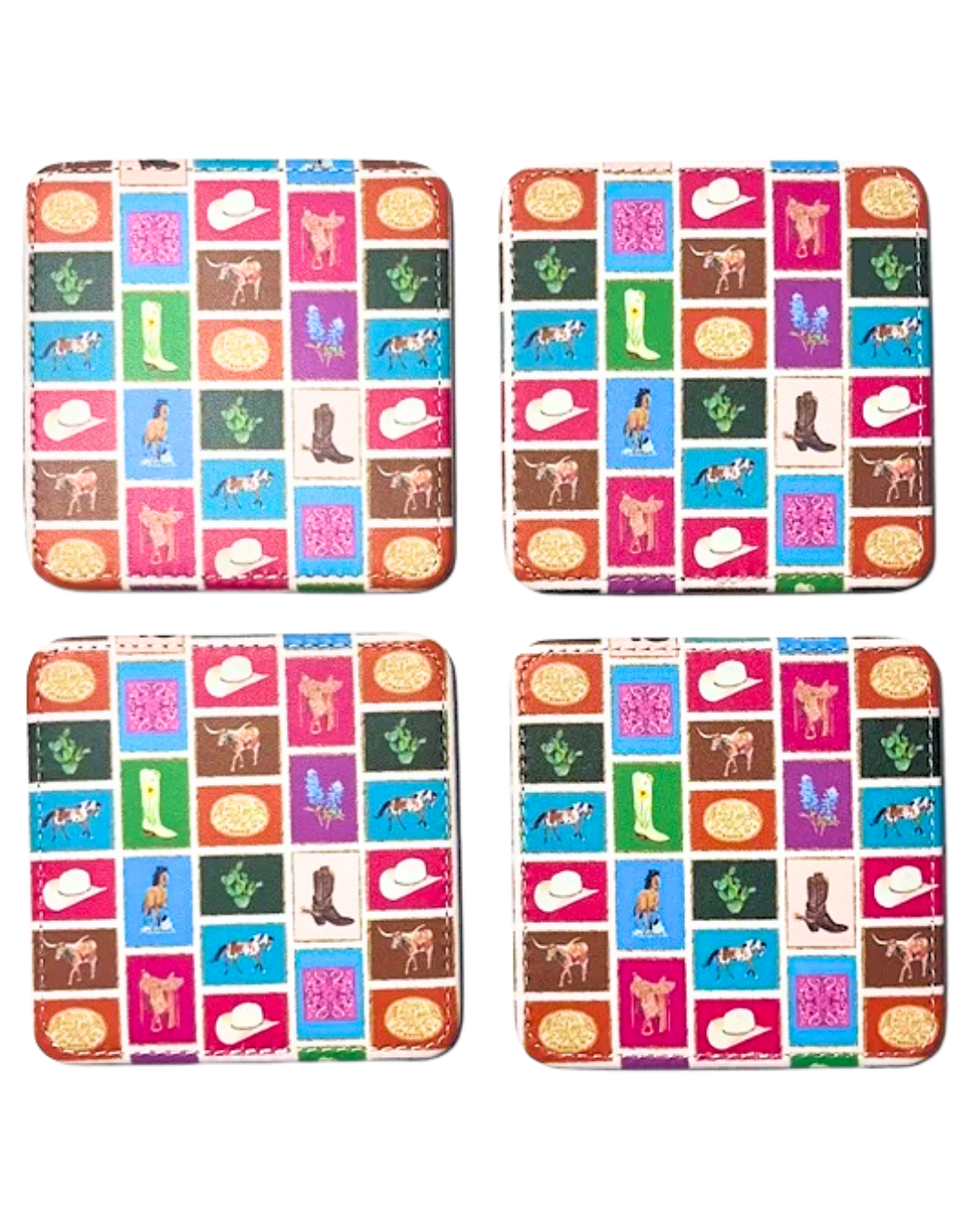 Cowgirl Coasters, Set of 4