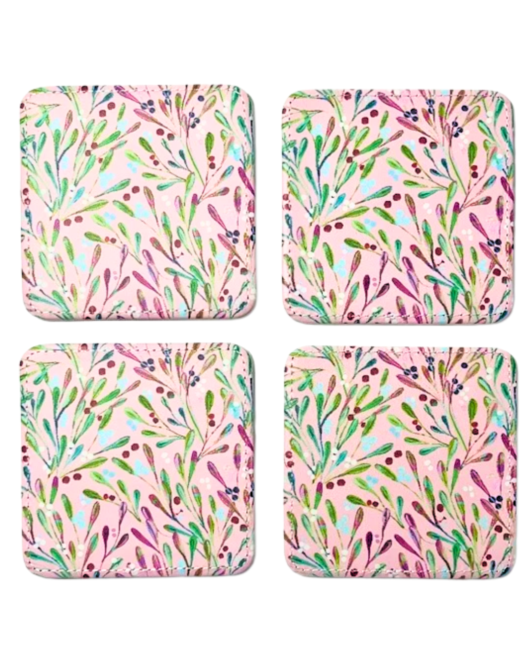 Spruce & Berries Coasters, Set of 4