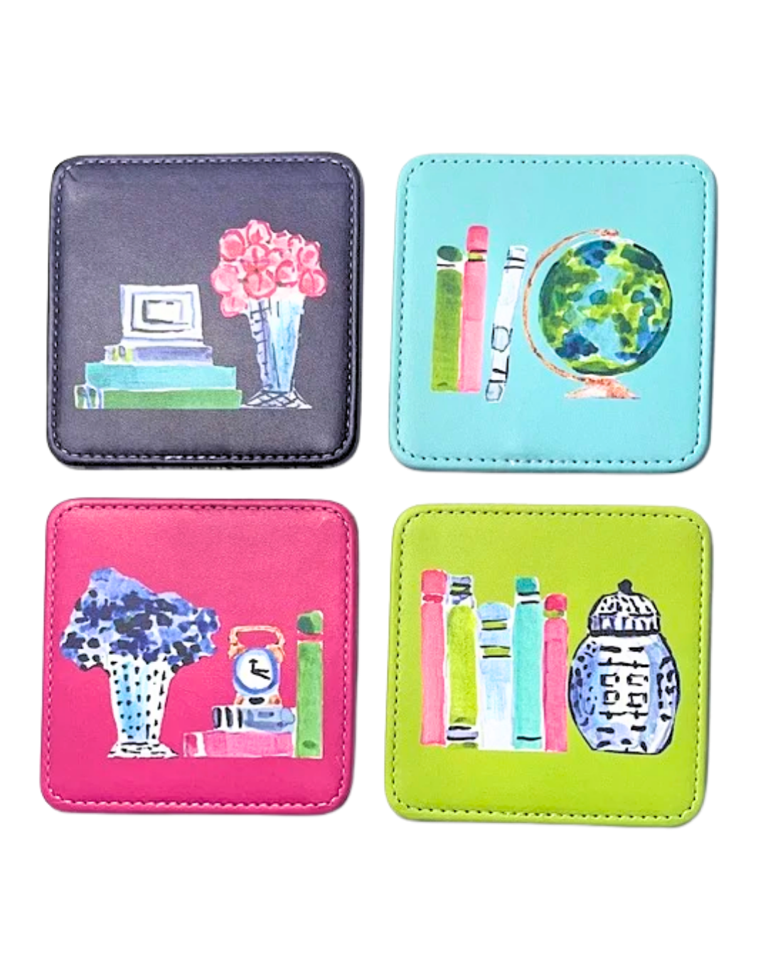 Believe in Your(Shelf) Coasters, Set of 4