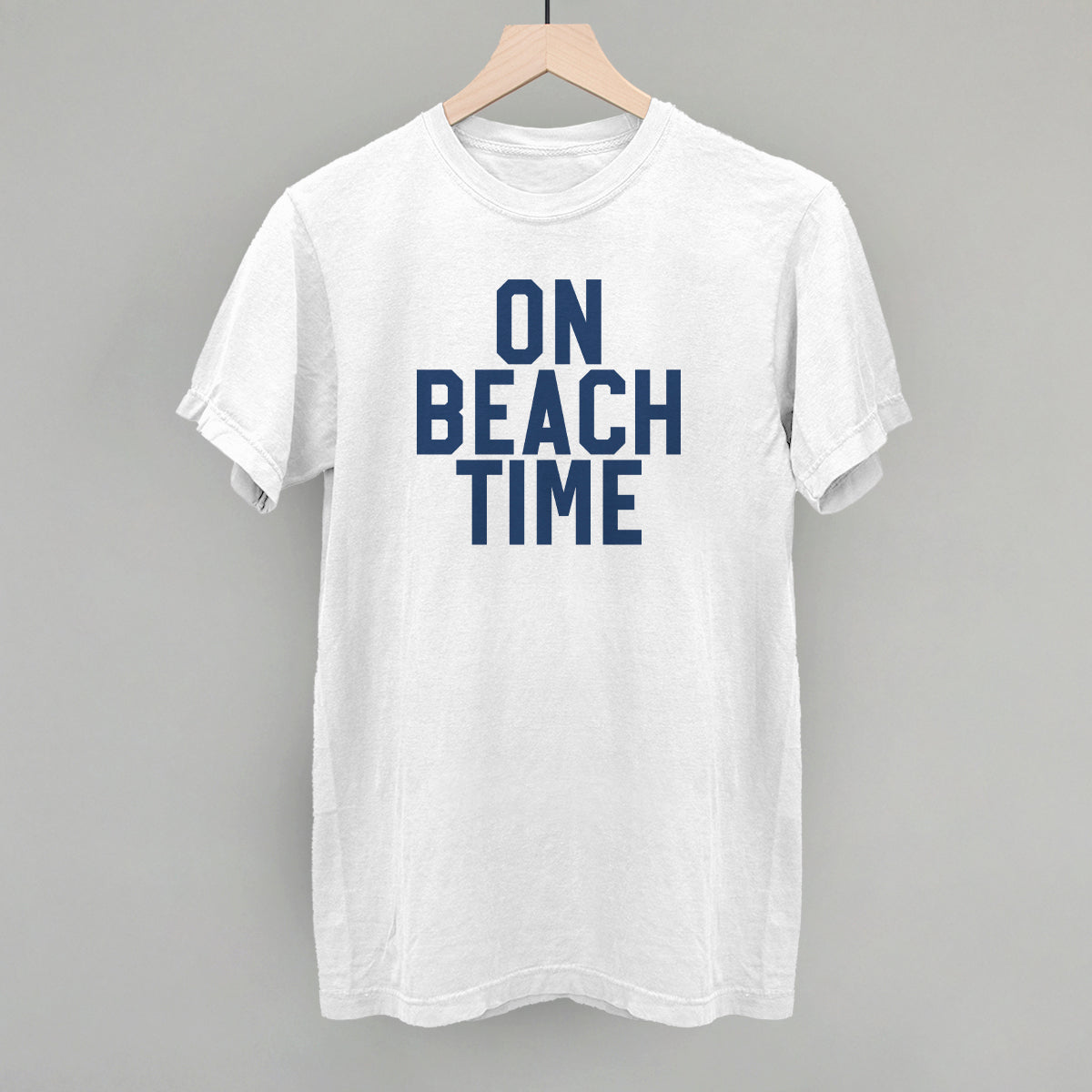 On Beach Time Block Letters