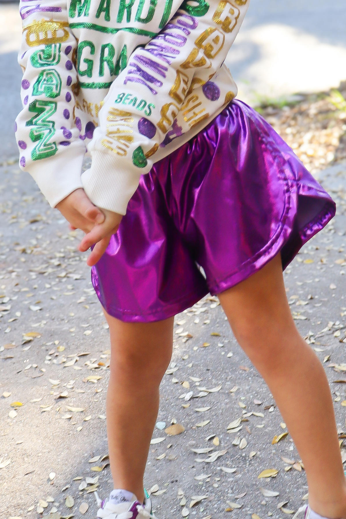 Kids' Metallic Swing Shorts - Purple