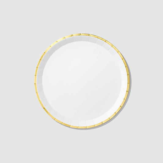 White and Gold Classic Large Plates (10 per pack)