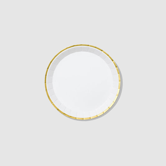 White and Gold Classic Small Plates (10 per pack)