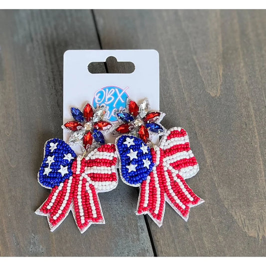 Patriotic Bow Earrings