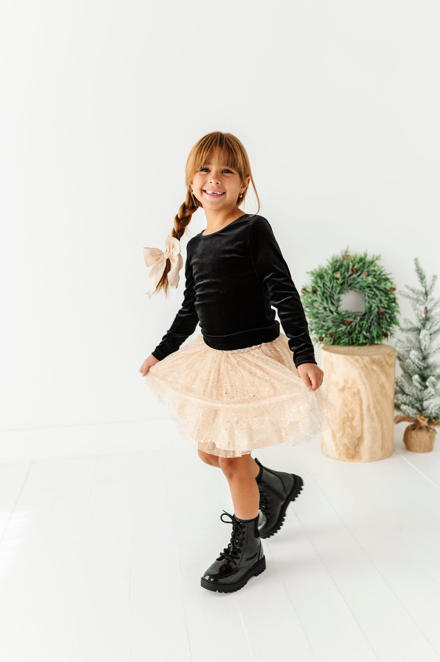 Black Velvet | Bow Back Long Sleeve Top