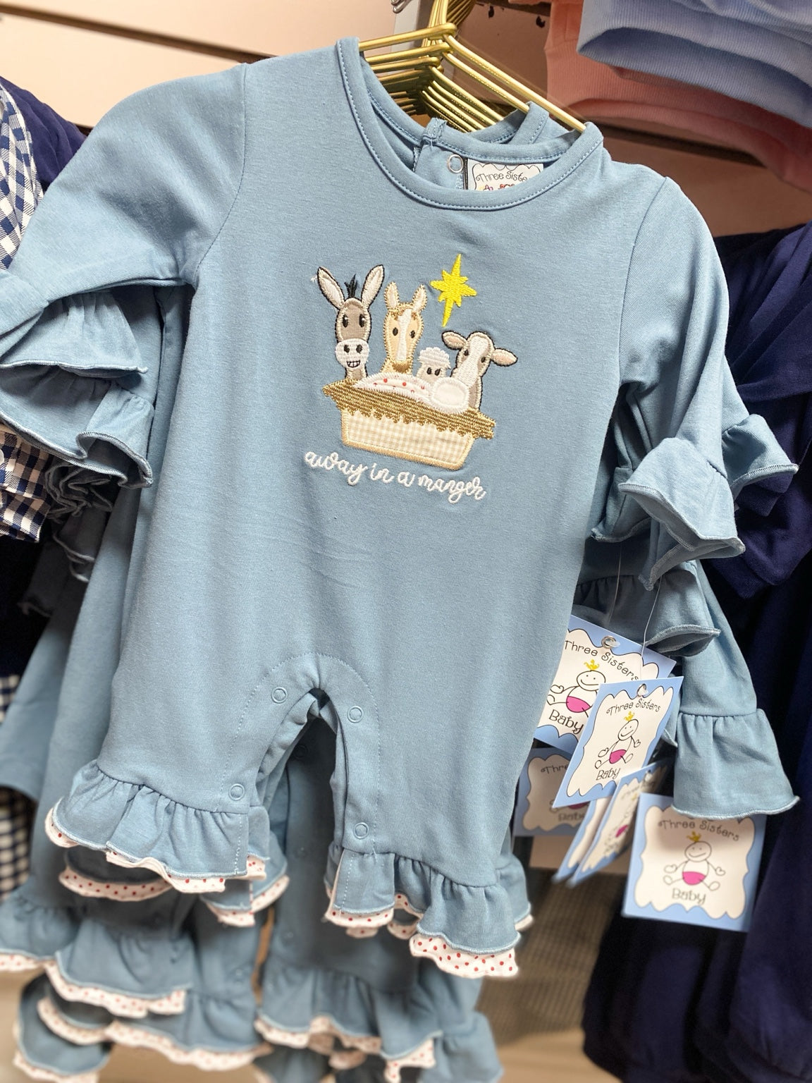 Away in a Manger Girls Romper