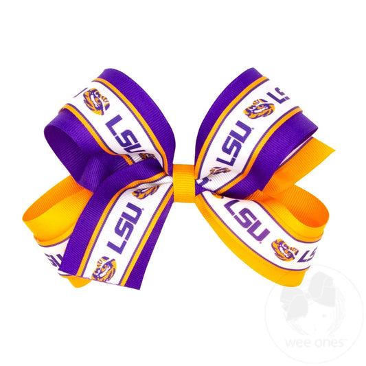 LSU Tigers Purple & Gold Layered Logo Hair Bow – Wee Ones