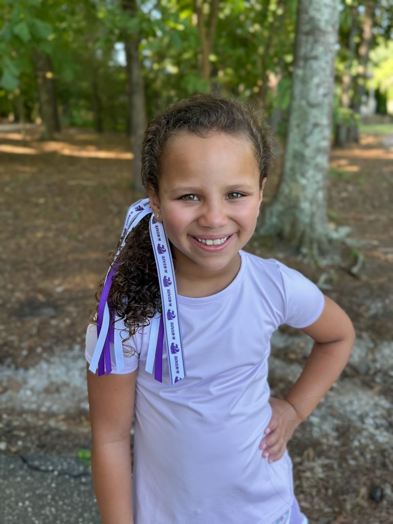 LSU Tigers Purple & Gold Logo Streamer Ponytail Hair Tie – Wee Ones