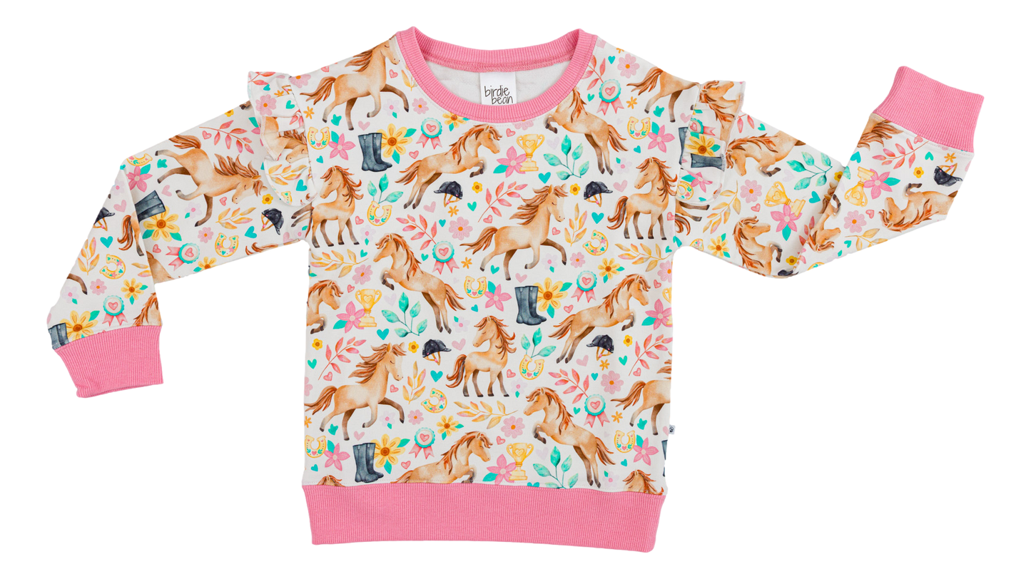 Delilah Ruffle Crewneck Sweatshirt