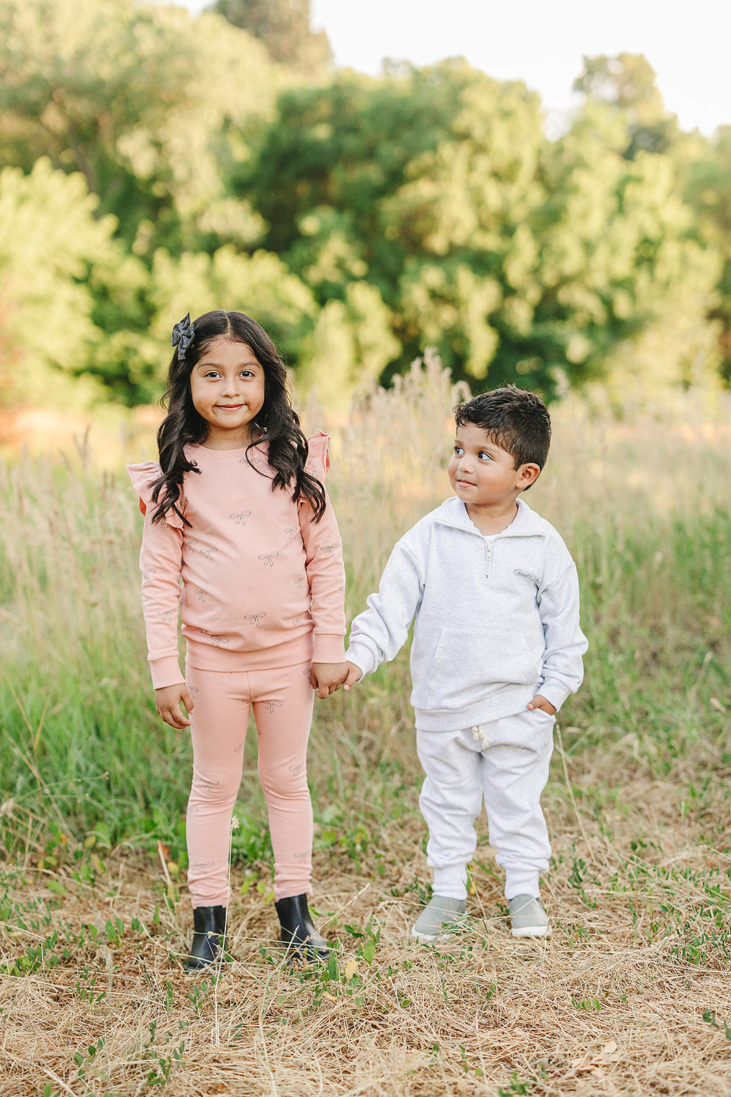 Pink Ribbon Ruffle French Terry Set