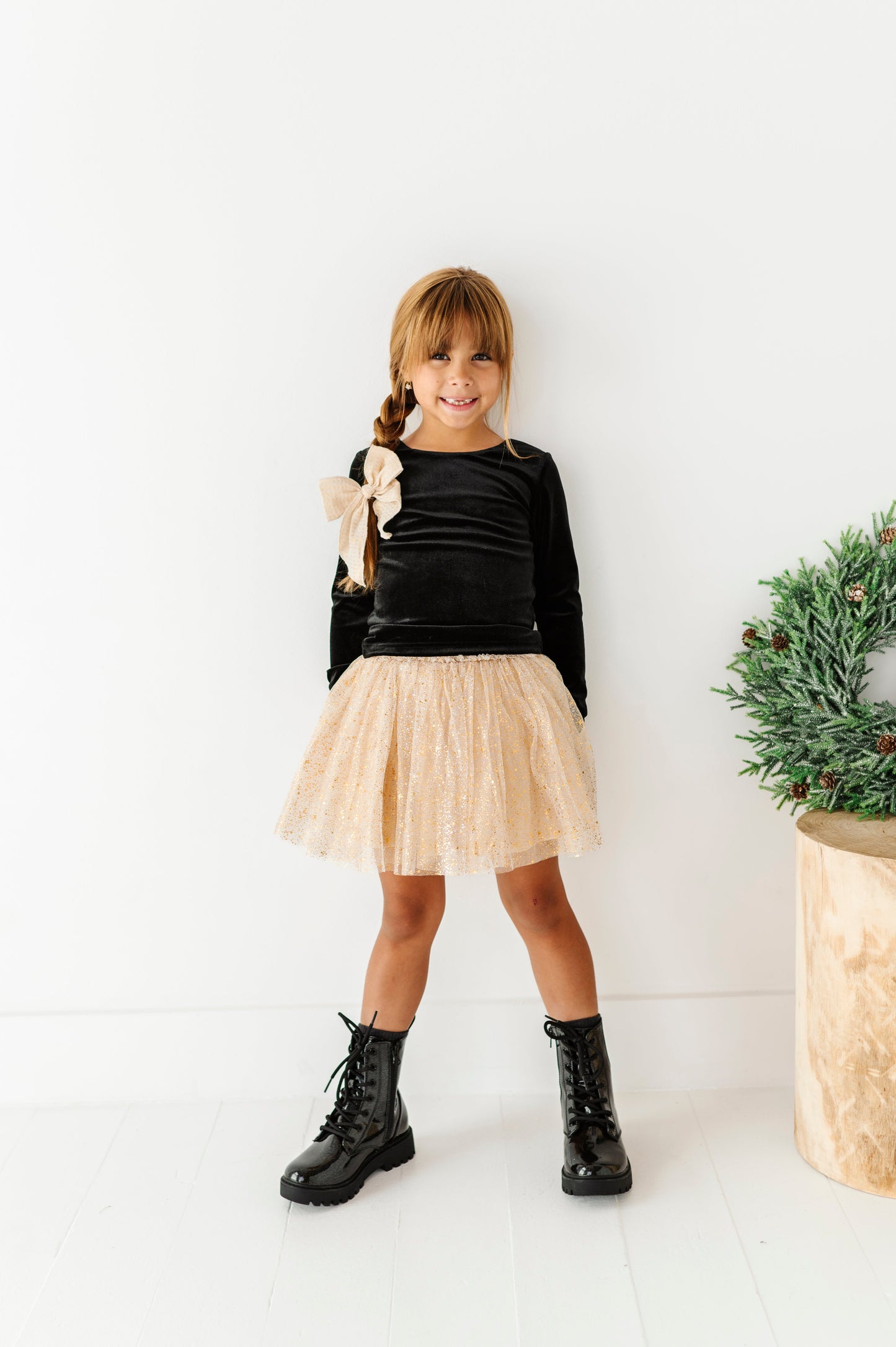 Black Velvet | Bow Back Long Sleeve Top