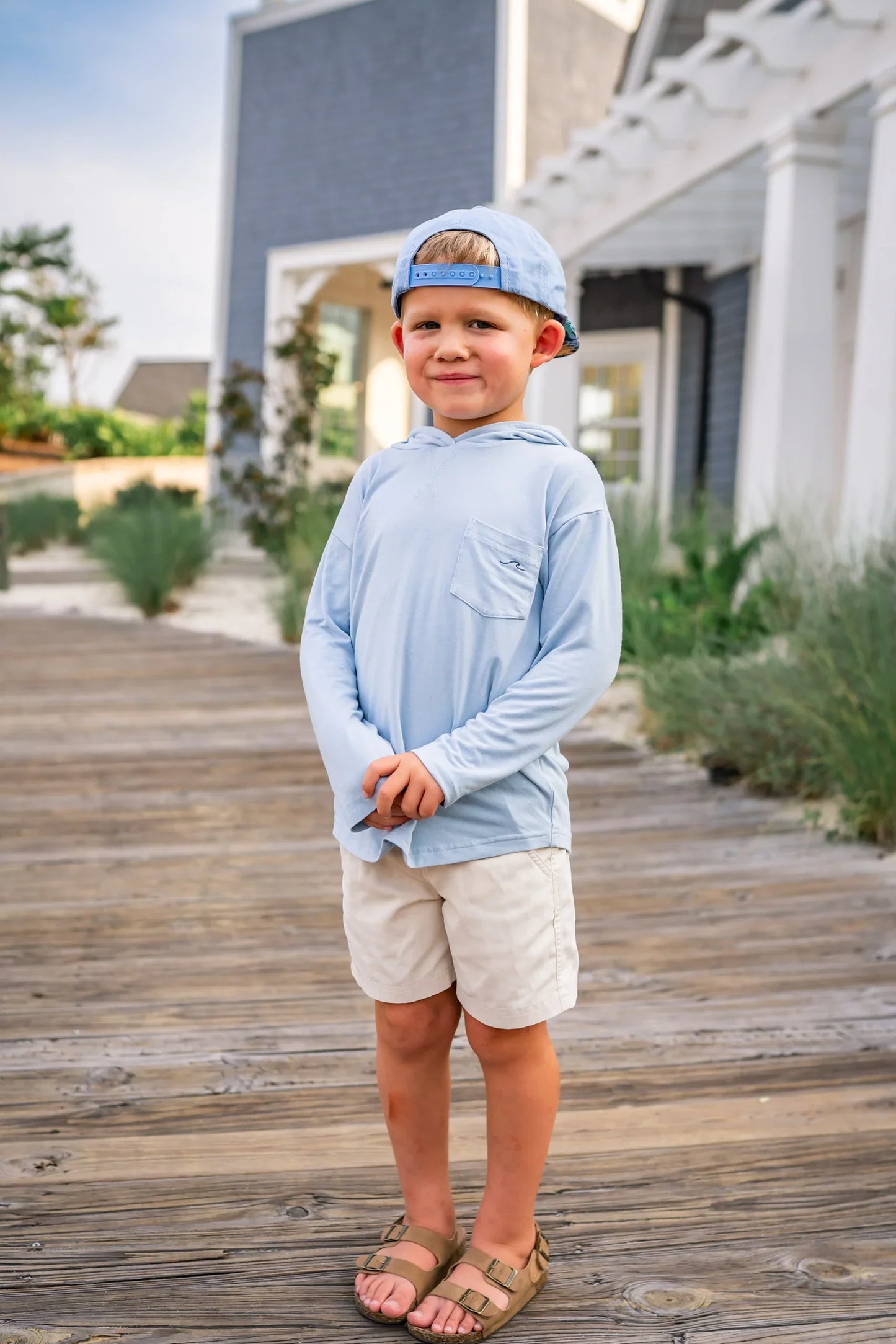 Kid's Breezy Bamboo Hoodie Sky Blue