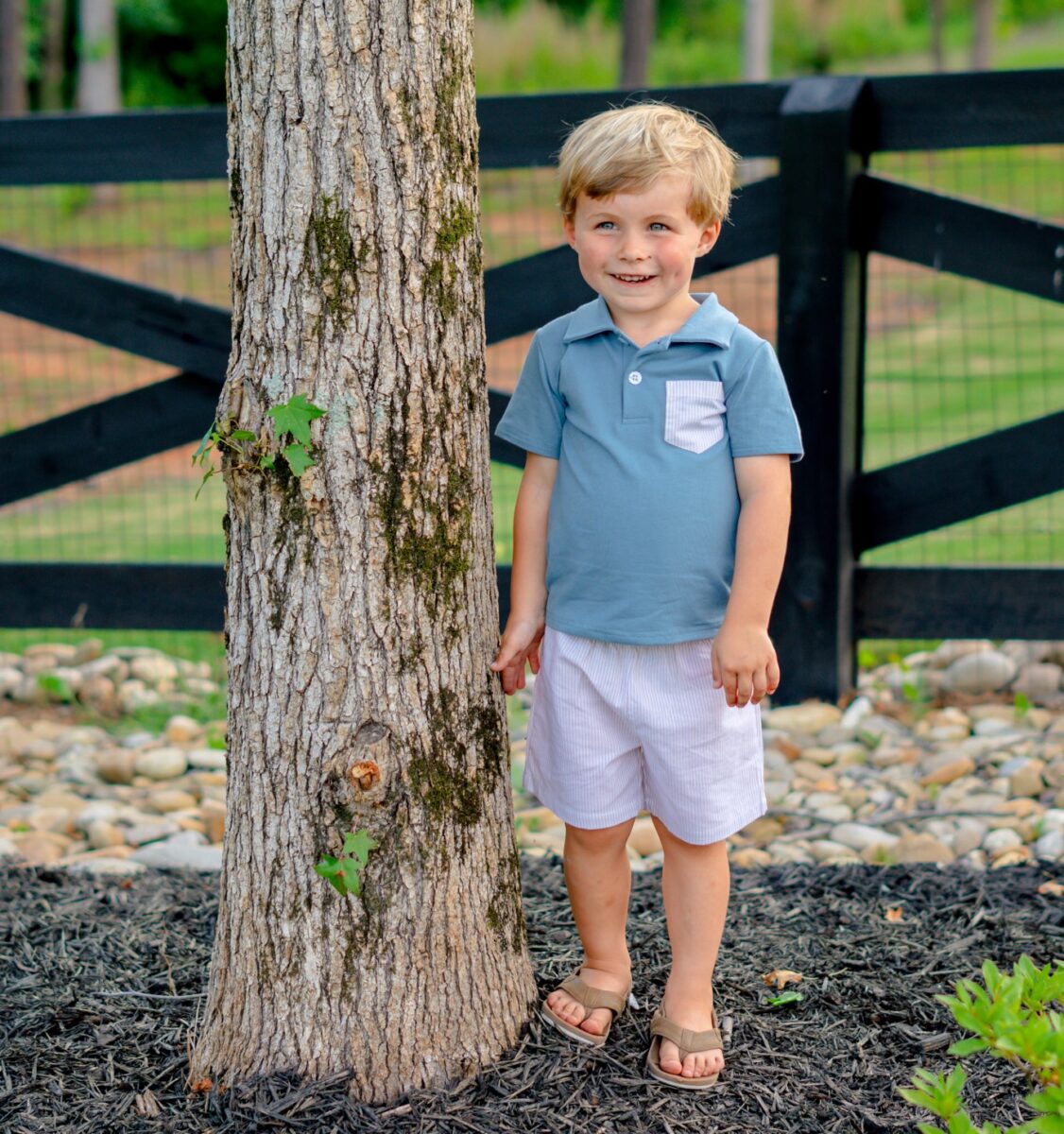 Myles Short Set–Blue & Khaki