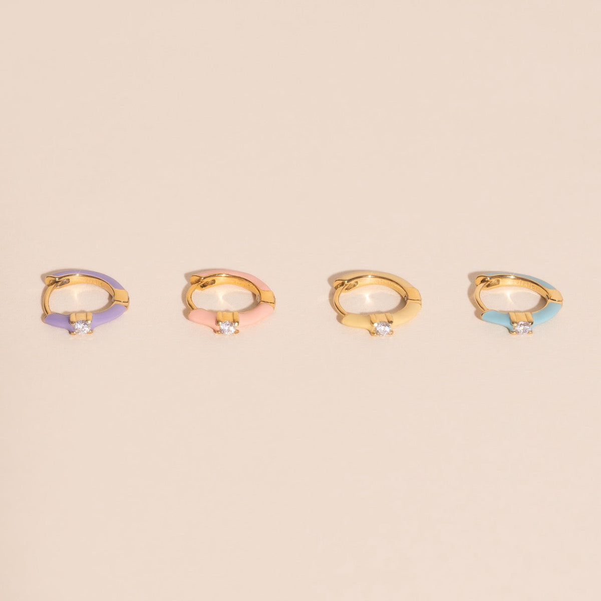 Color Pop Crystal Huggie Hoop Earrings
