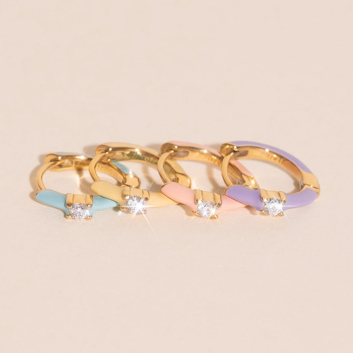 Color Pop Crystal Huggie Hoop Earrings