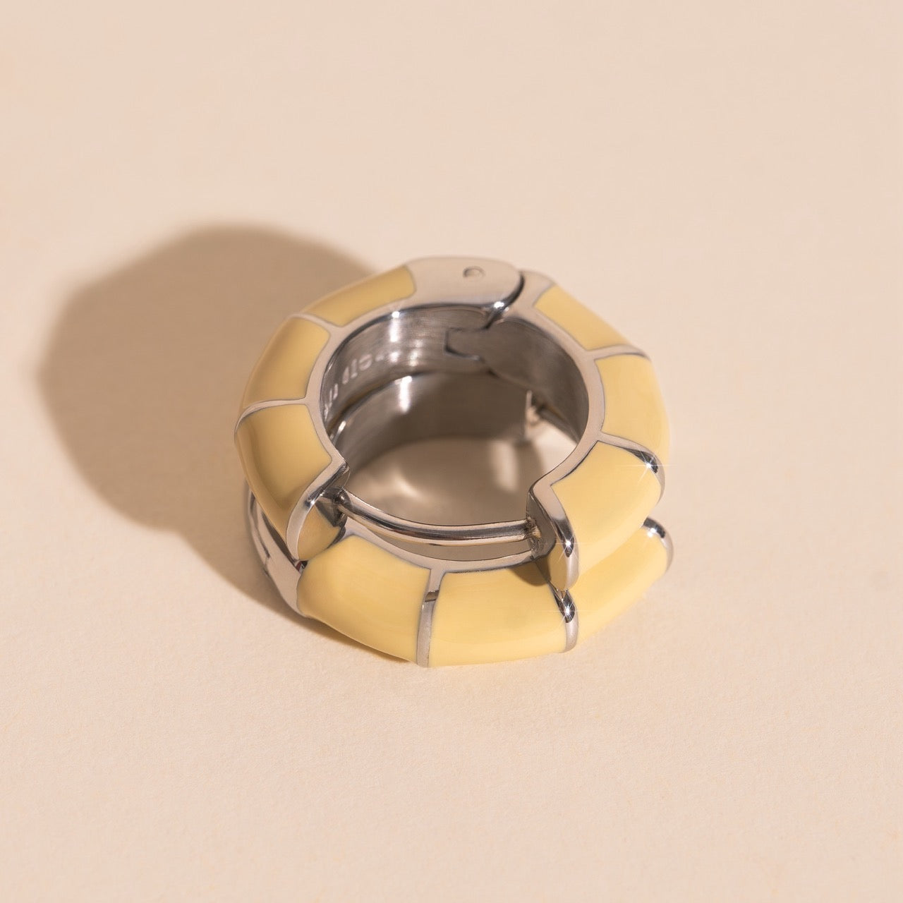 Color Block Chunky Rounded Huggie Hoop Earrings