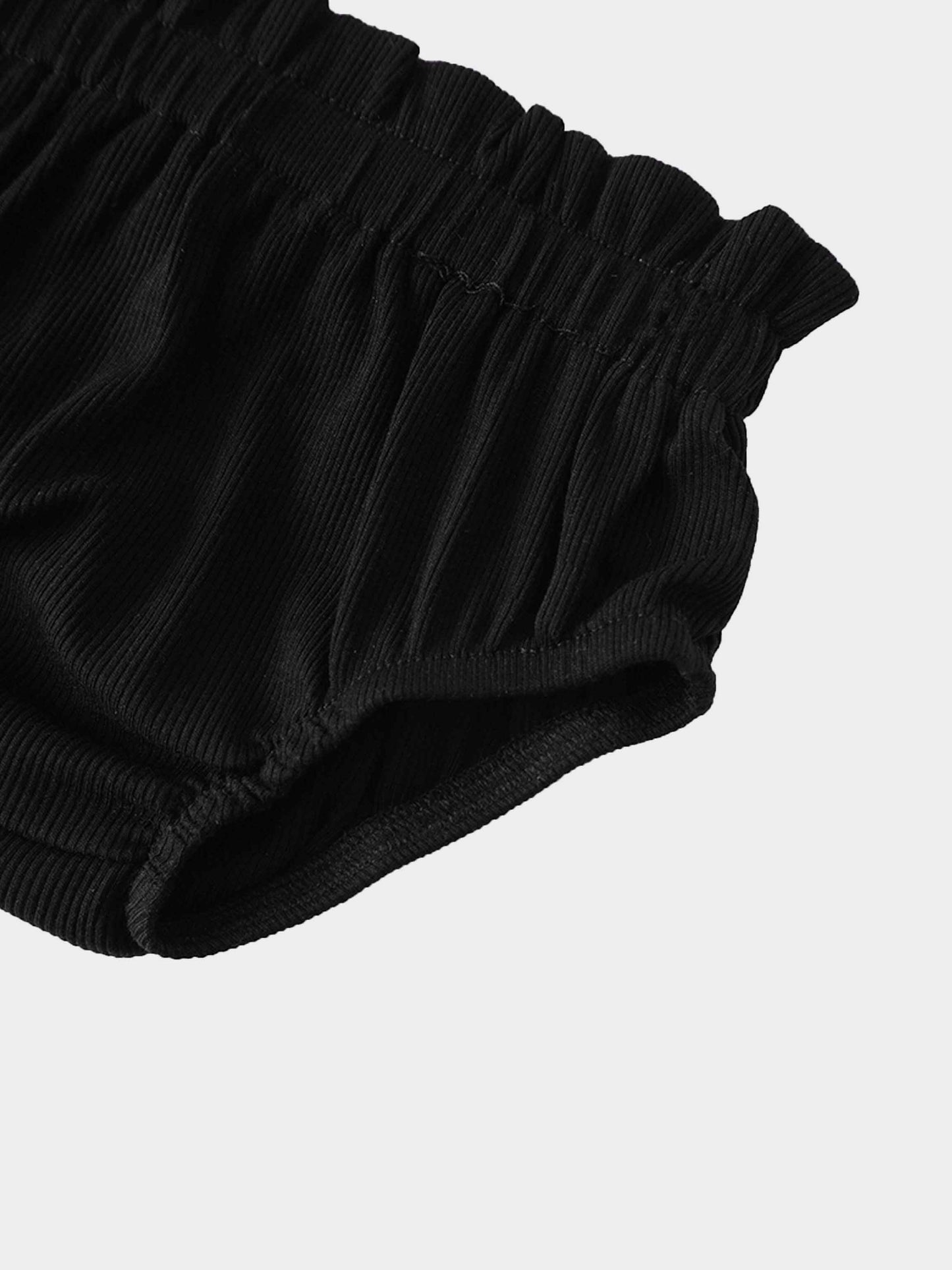 Paper Bag Waist Bloomers-Black