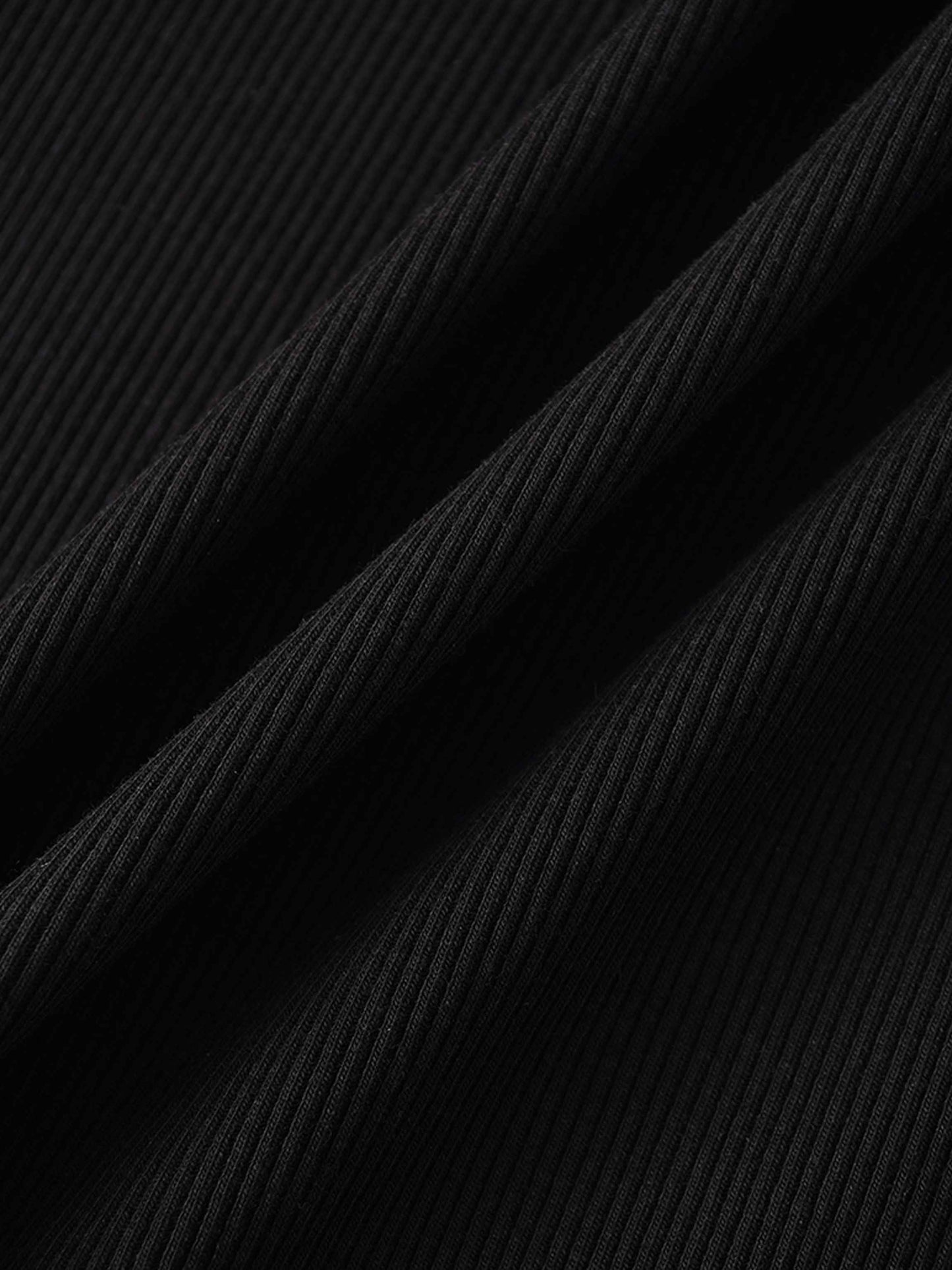 Thin - Ribbed Zip Sweatshirt - Black